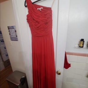 Rich red halter Halstead heritage gown